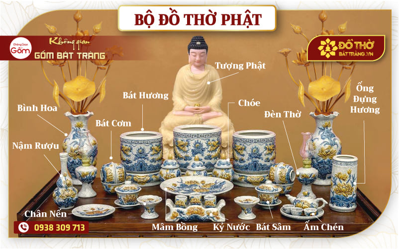 Bộ bàn thờ Phật cần có những vật phẩm gì?